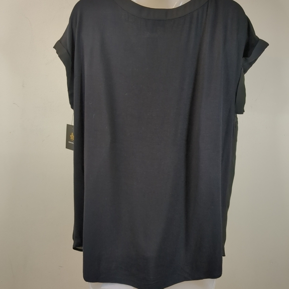 Fortune And Ivy Women's Helina Mixed Material Black Blouse NWT , Size L - Picture 4 of 9